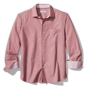 Tommy Bahama Heather Bay Herringbone Stretch-Cotton Shirt